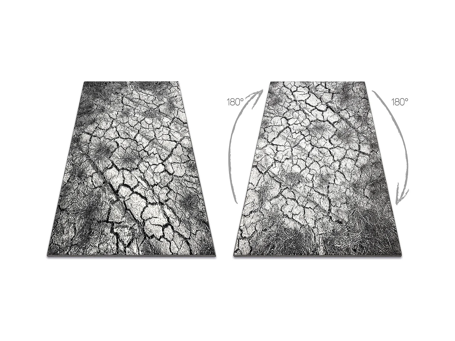 Tapis SILVER Terra sol fissuré gris 300x400 cm