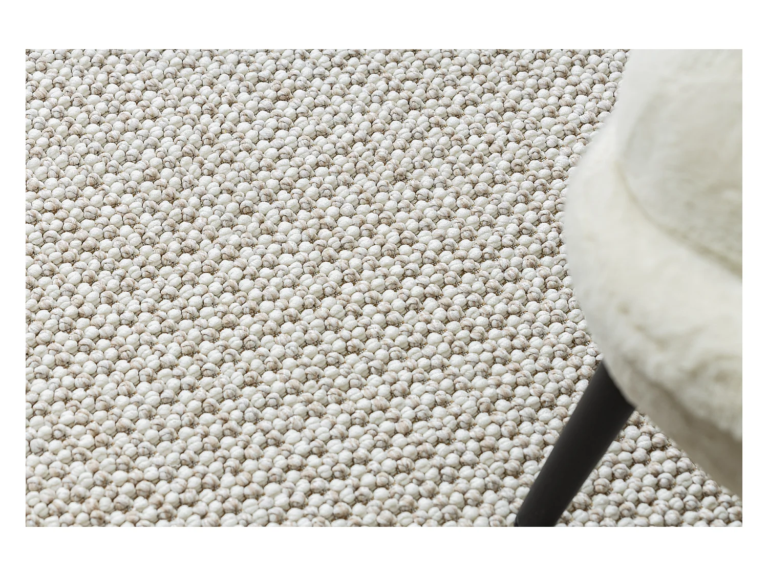 Tapis CASABLANCA LOOP blanc / beige bouclé, doux 250x300 cm