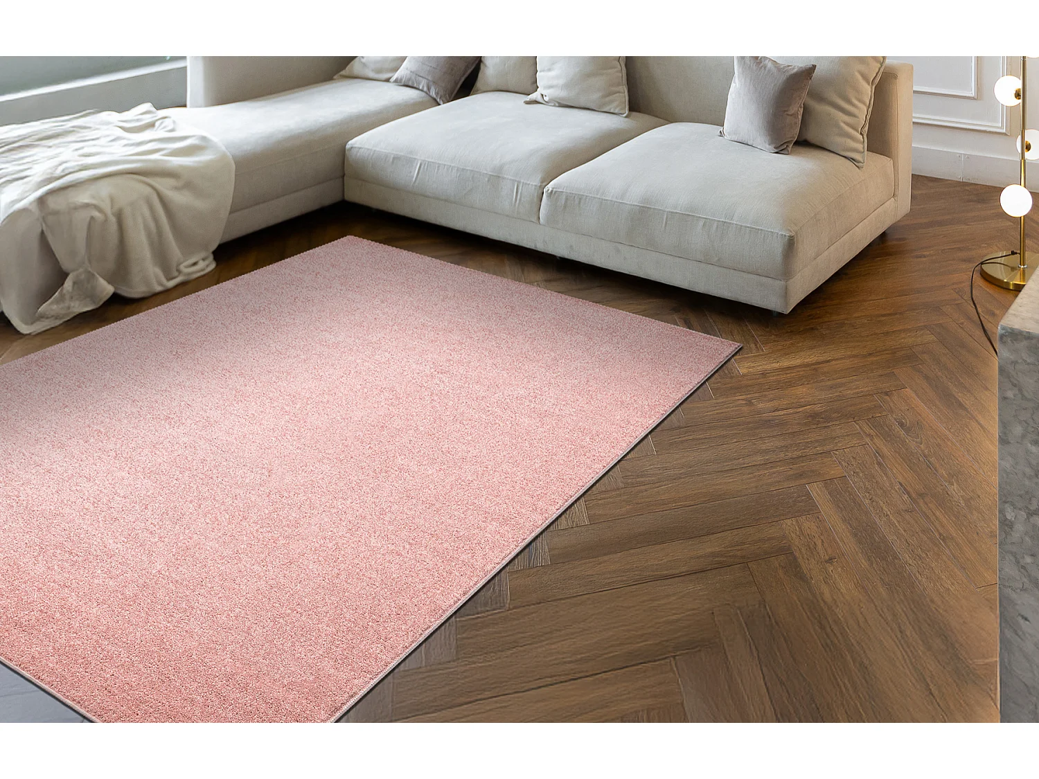 Dywan ETON PLUS pudrowy róż jednolity, jednokolorowy, gładki 200x300 cm