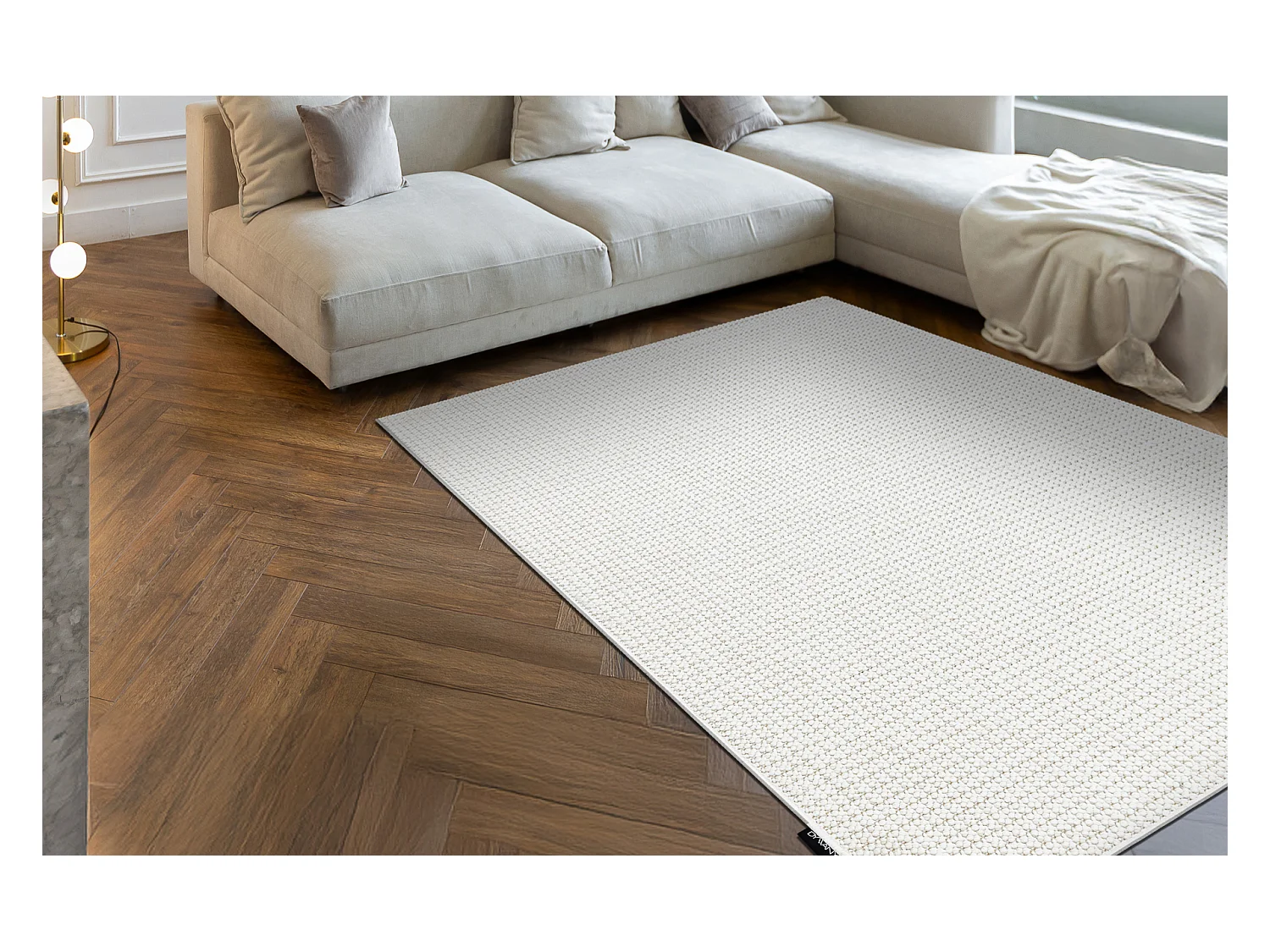 Tapis CASABLANCA LOOP blanc, bouclé, doux 300x300 cm