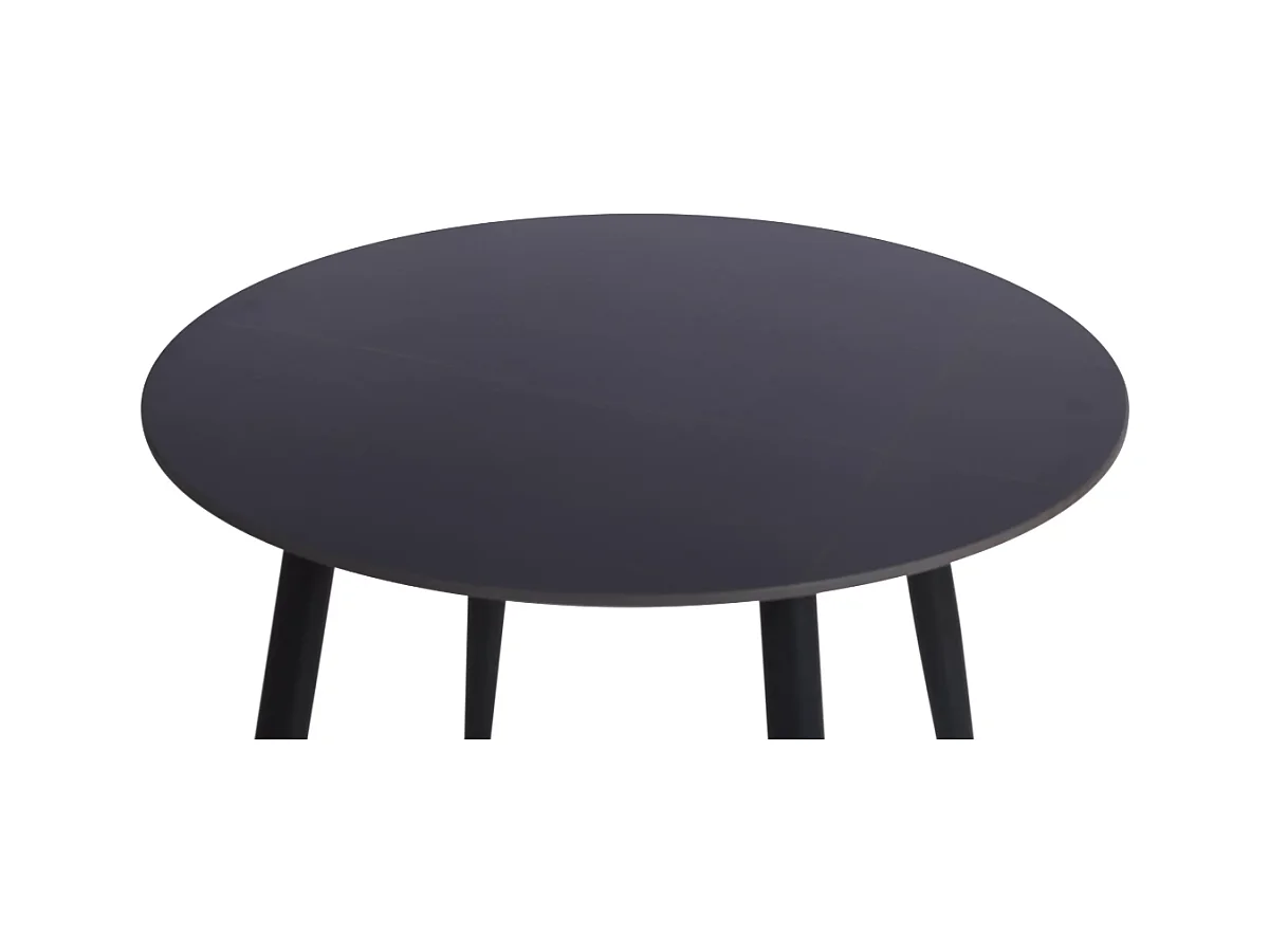 Esstisch Rion (76x90)/Keramik/Metall/Schwarz