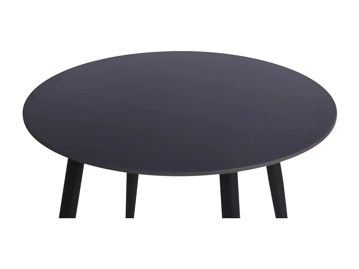 Table à manger Rion (76x90)/céramique/métal/noir