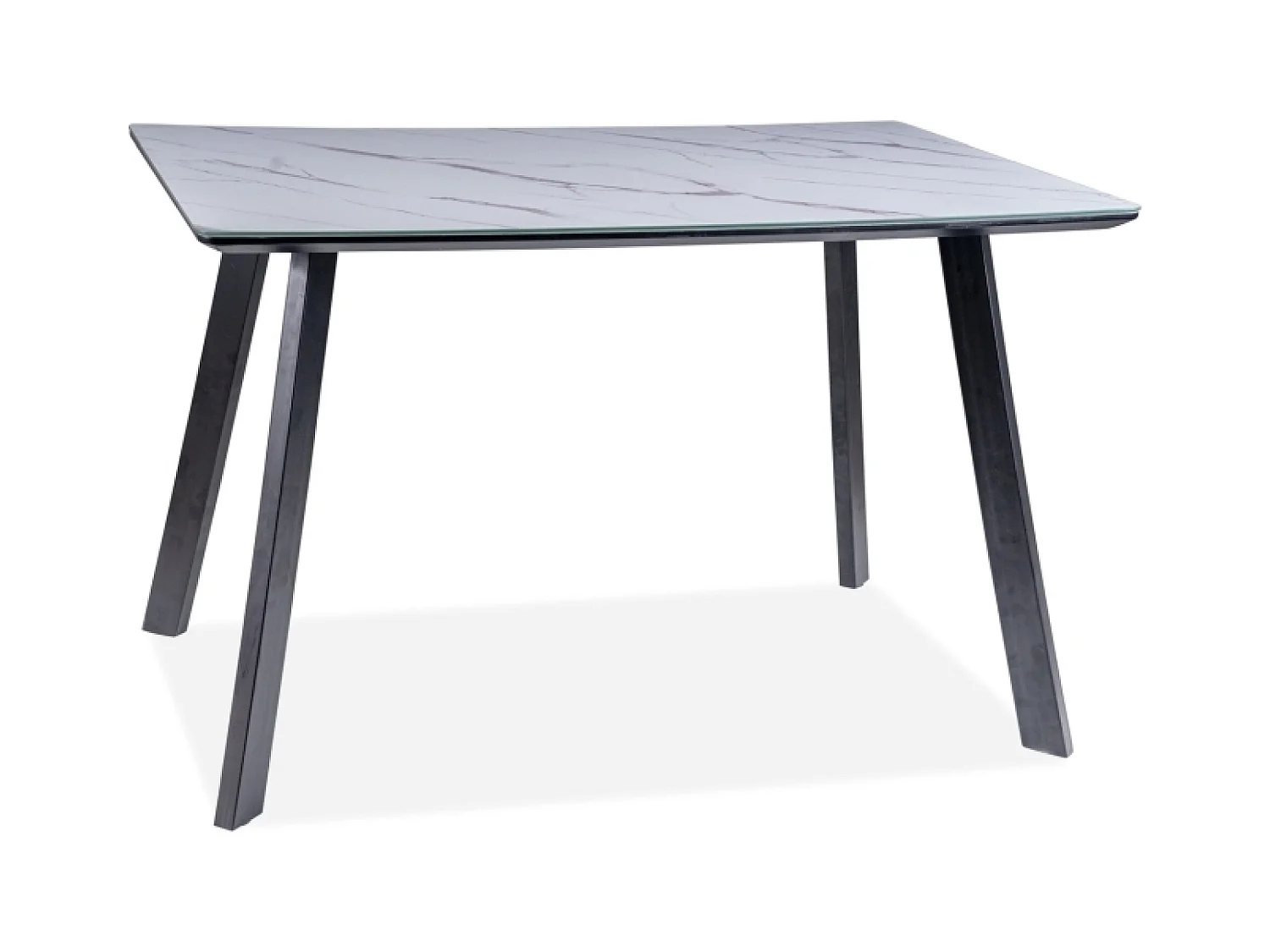 Tavolo da pranzo Samuel (80x120)/MDF e vetro/Bianco-grigio e nero