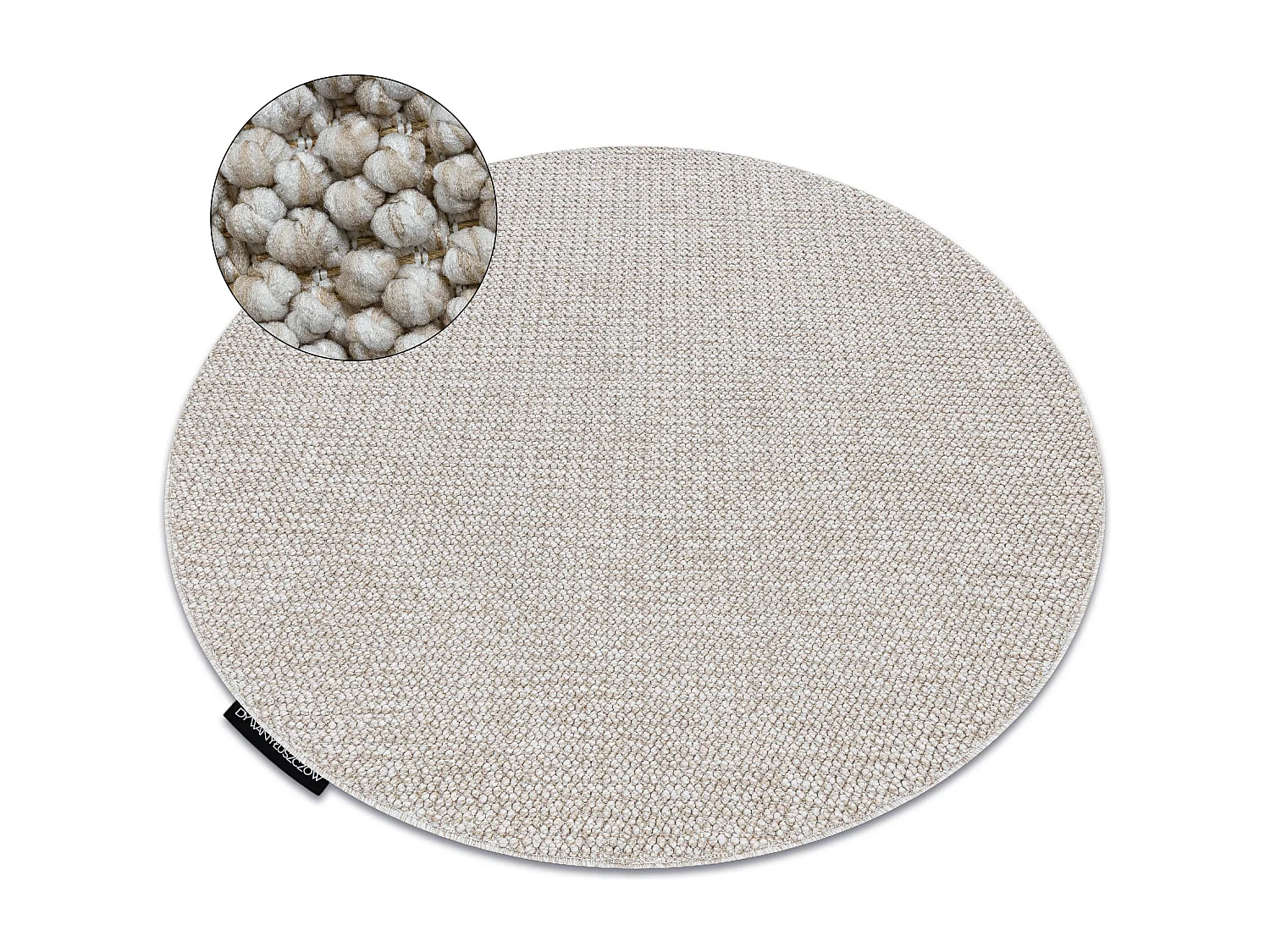 Teppich CASABLANCA LOOP Kreis beige Schleife weich cercle 80 cm