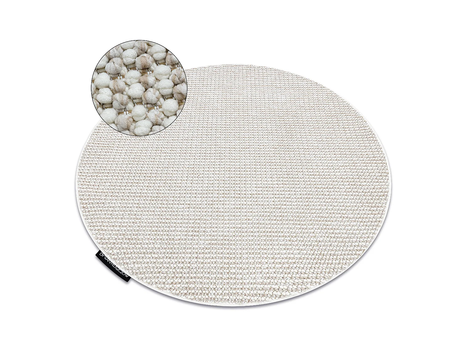 Teppich CASABLANCA LOOP Kreis weiß / beige Schleife weich cercle 200 cm