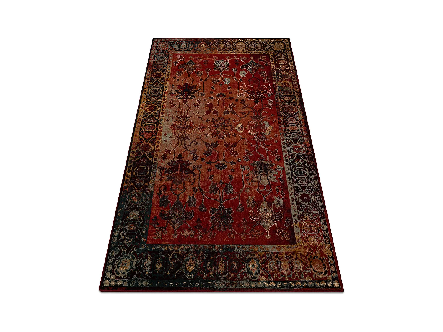 Tapis en laine POLONIA BODRUM Ornement, cadre rubis 235x350 cm