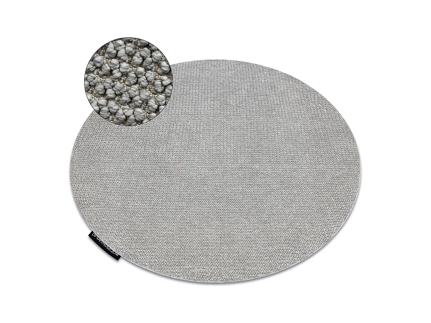 Tapis CASABLANCA LOOP cercle gris clair, bouclé, doux cercle 80 cm