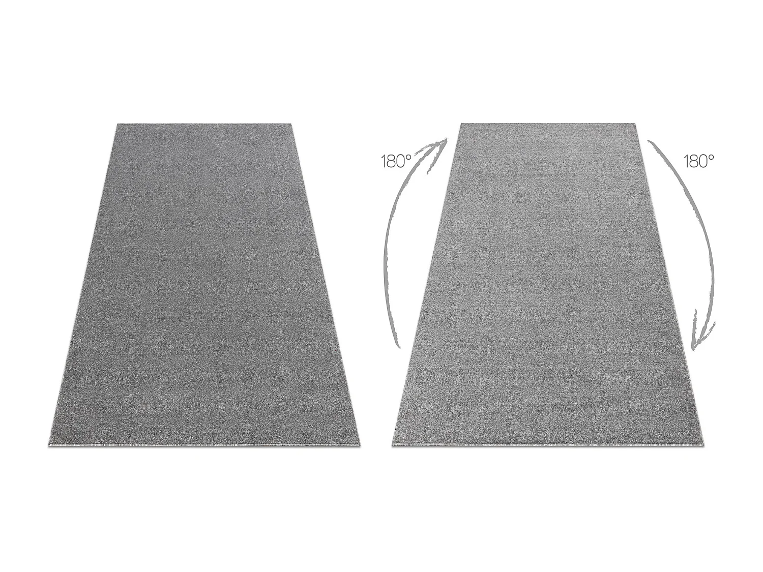 Tapis ETON PLUS gris clair, unicolore, uniforme, uni 200x300 cm