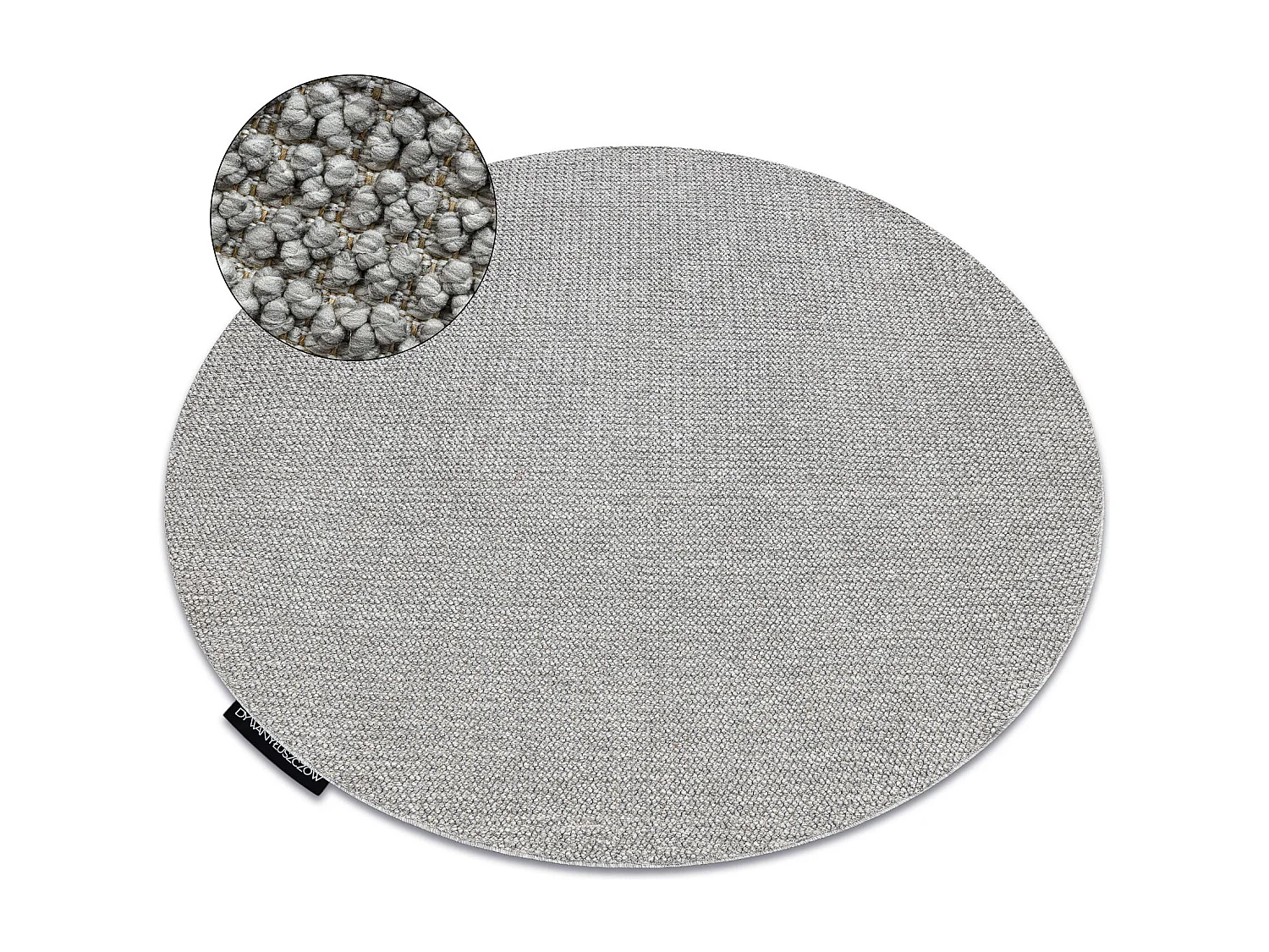 Teppich CASABLANCA LOOP Kreis hellgrau Schleife weich cercle 133 cm