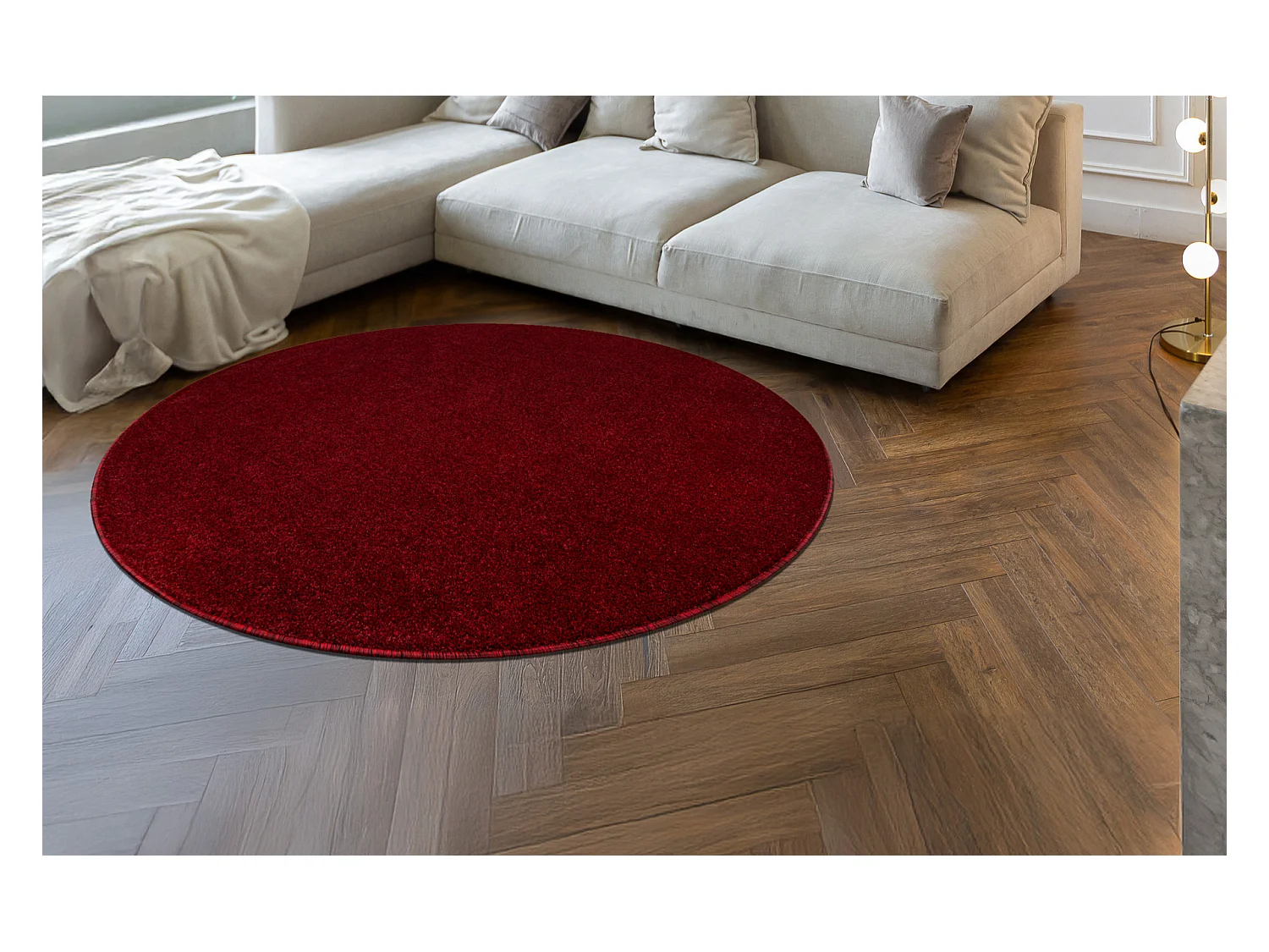 ETON PLUS Teppich Kreis Melange Rot / Schwarz cercle 200 cm