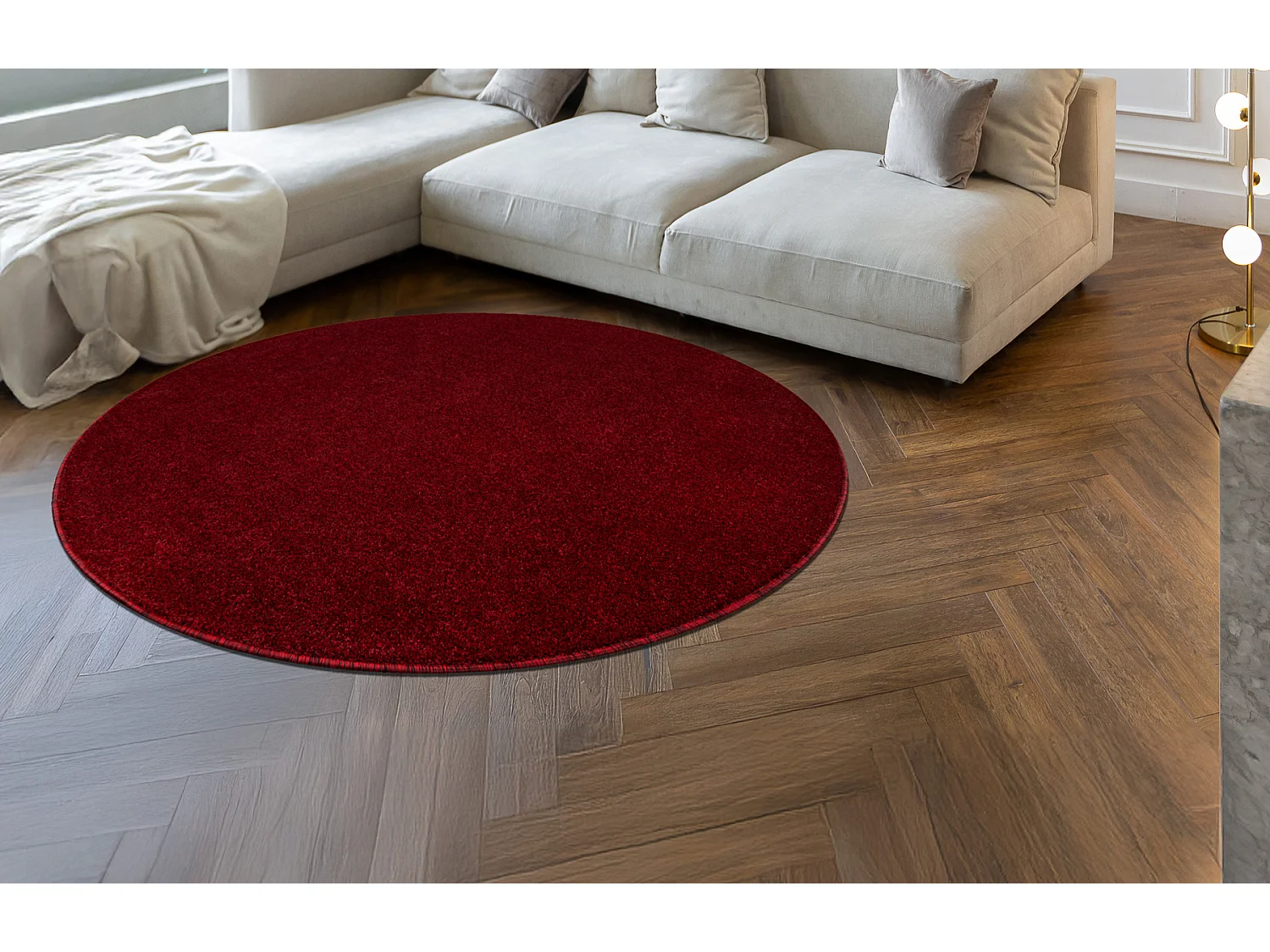 ETON PLUS Teppich Kreis Melange Rot / Schwarz cercle 200 cm