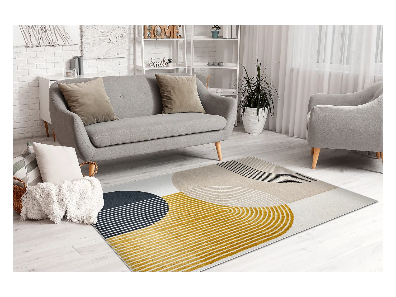 Tappeto FUSION 0240 crema / giallo - Geometrico, moderno, astratto 280x370 cm