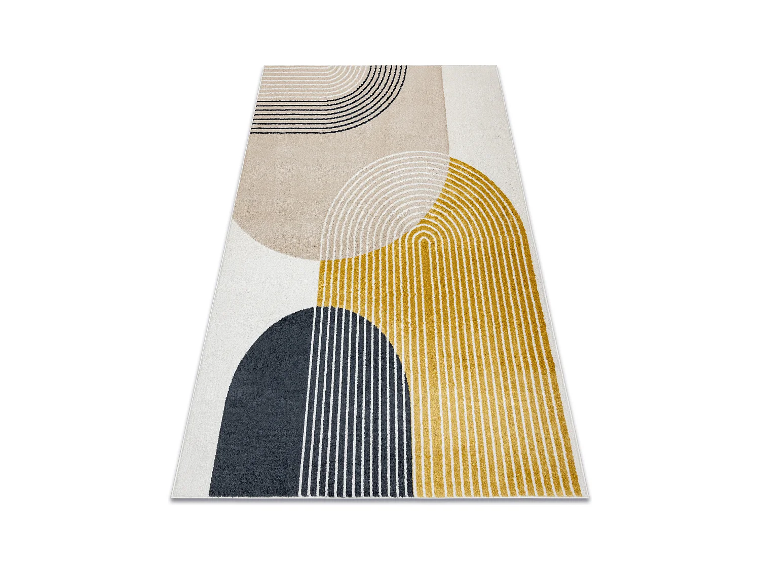 Tapis FUSION 0240 crème / jaune - Géométrique, moderne, abstrait 280x370 cm
