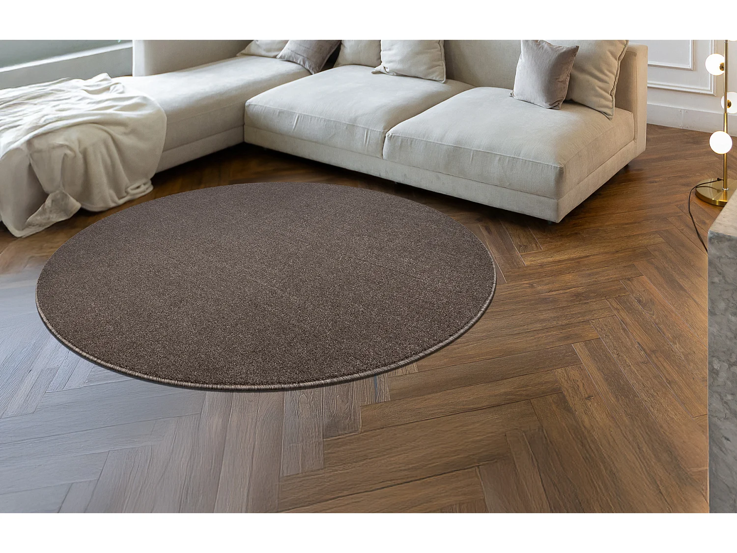 Tapis ETON PLUS cercle mocca Mélange marron / beige cercle 200 cm
