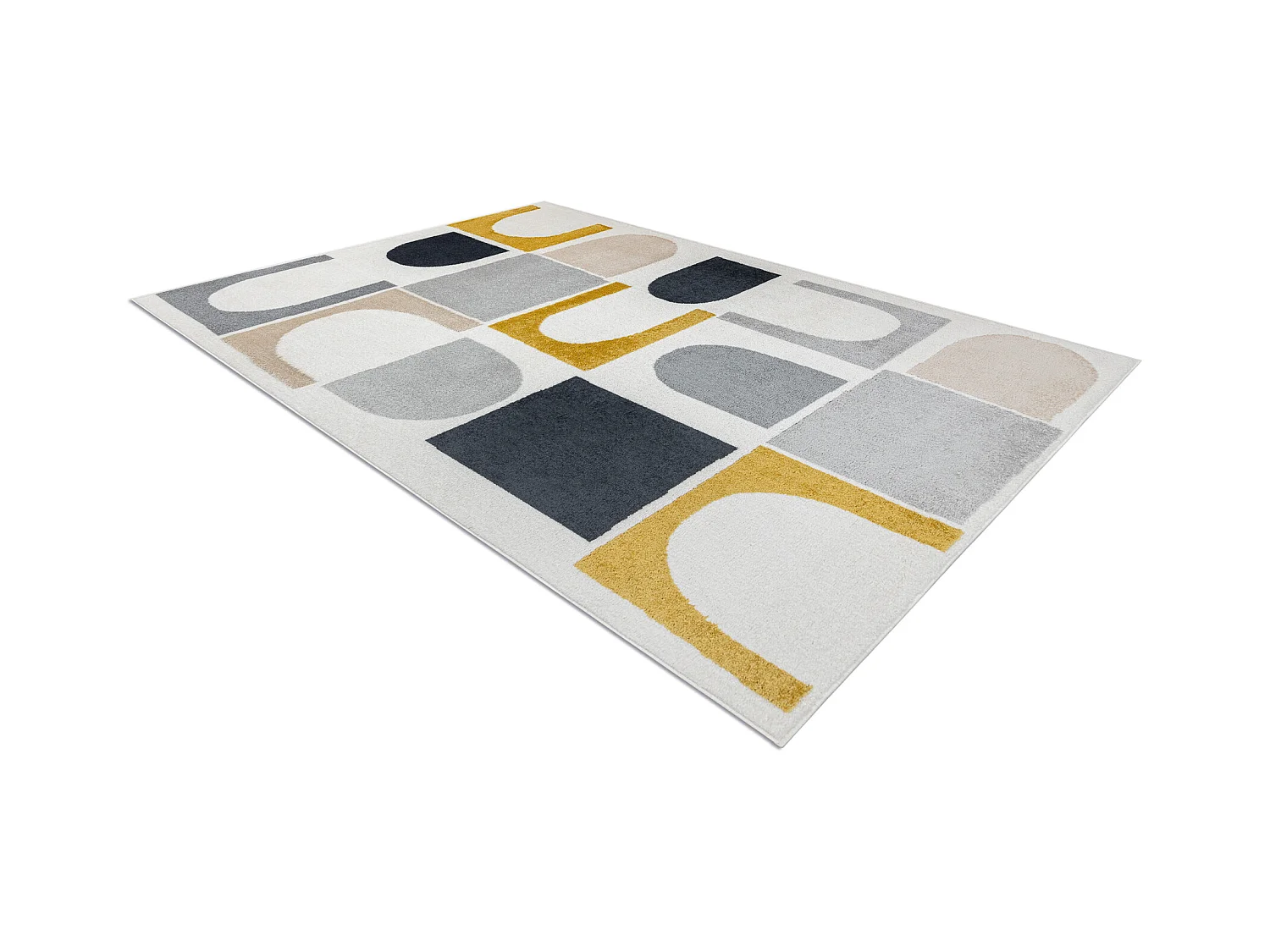Tappeto FUSION 0213 bianca / giallo - Geometrico, moderno, astratto 160x220 cm