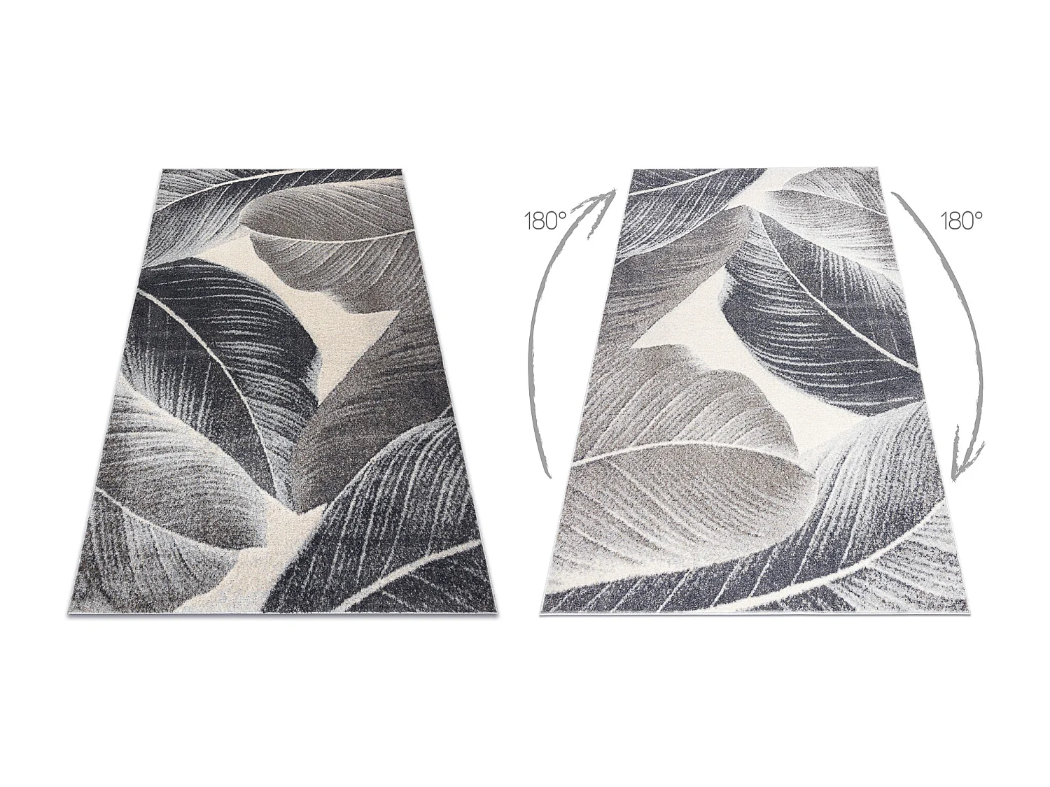 Tappeto FUSION 8912 grigio scuro - Piuma, moderno, astratto 200x290 cm