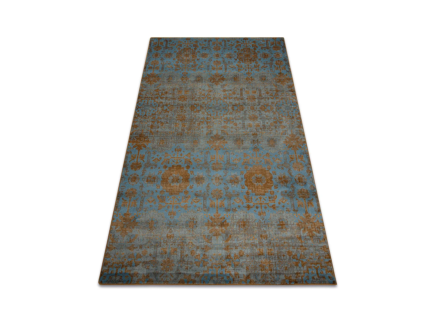 Tapis en laine OMEGA KARAJA fleurs laiton, or 200x300 cm