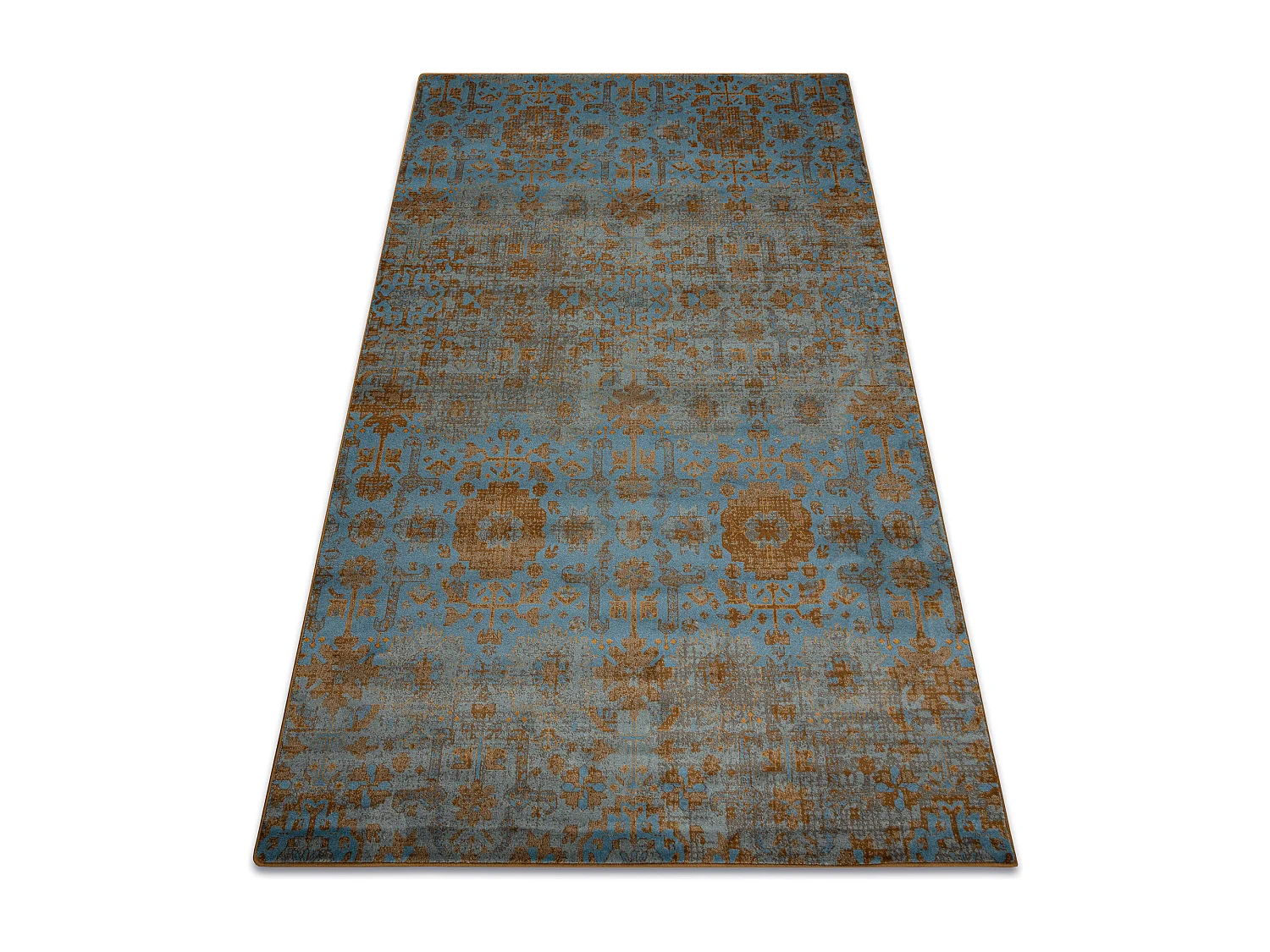 Tappeto di lana OMEGA KARAJA fiori ottone, oro 200x300 cm