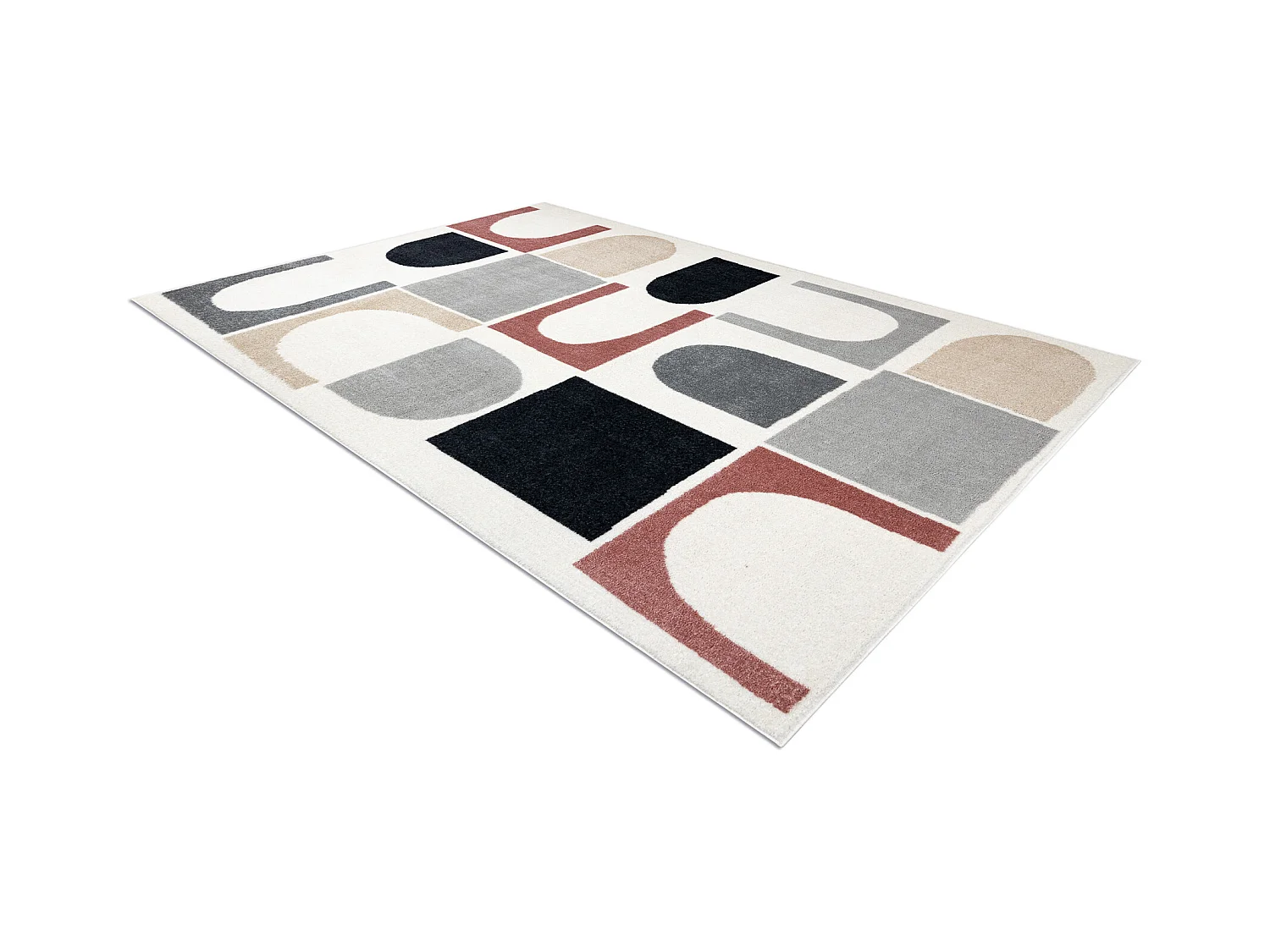 Tapis FUSION 0213 blanc / foncé - Géométrique, moderne, abstrait 80x150 cm