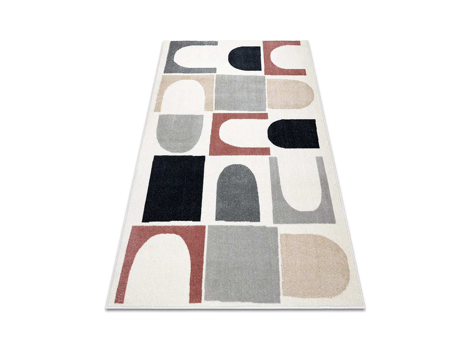 Tapis FUSION 0213 blanc / foncé - Géométrique, moderne, abstrait 80x150 cm