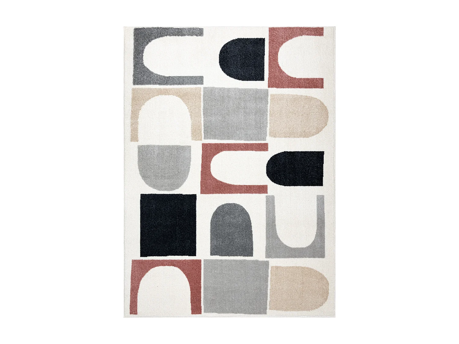 Tapis FUSION 0213 blanc / foncé - Géométrique, moderne, abstrait 80x150 cm