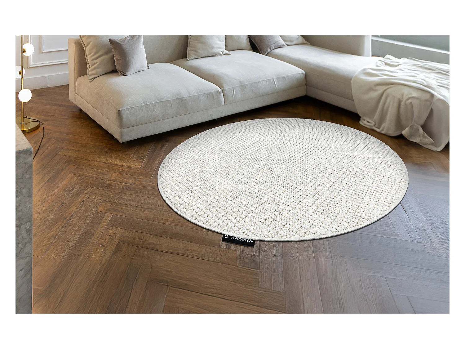 Tapijt CASABLANCA LOOP cirkel wit, lus, zacht cercle 133 cm