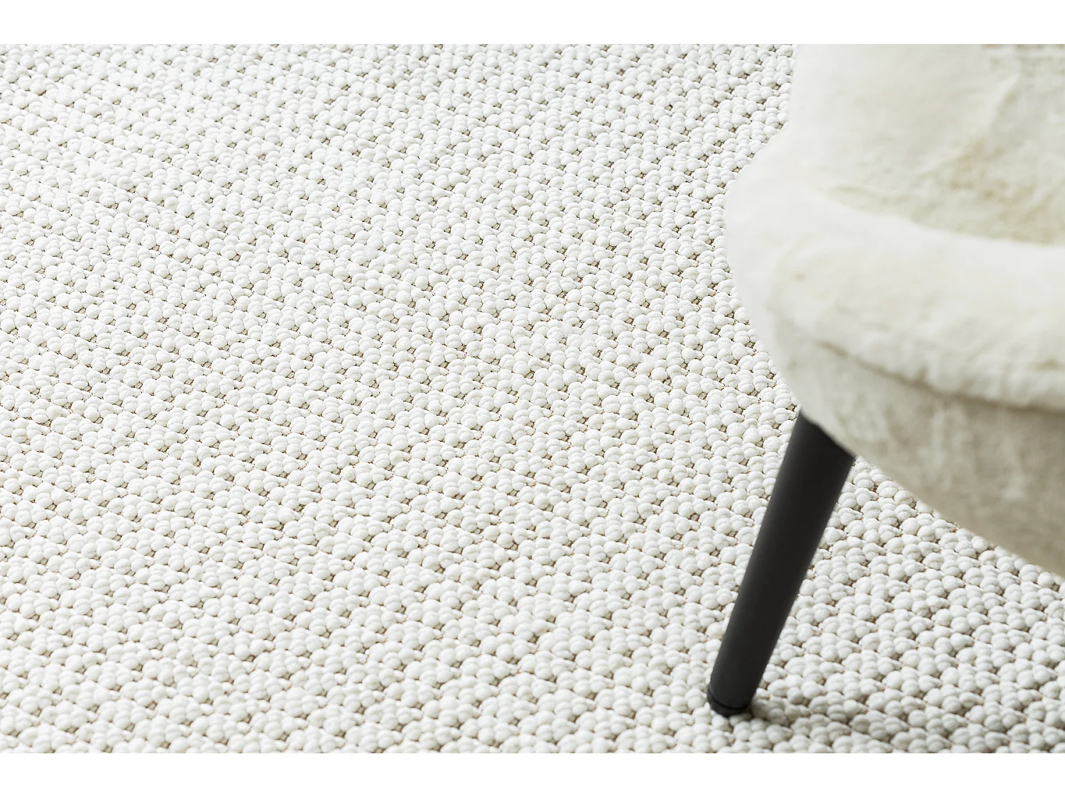 Tapis CASABLANCA LOOP cercle blanc, bouclé, doux cercle 133 cm