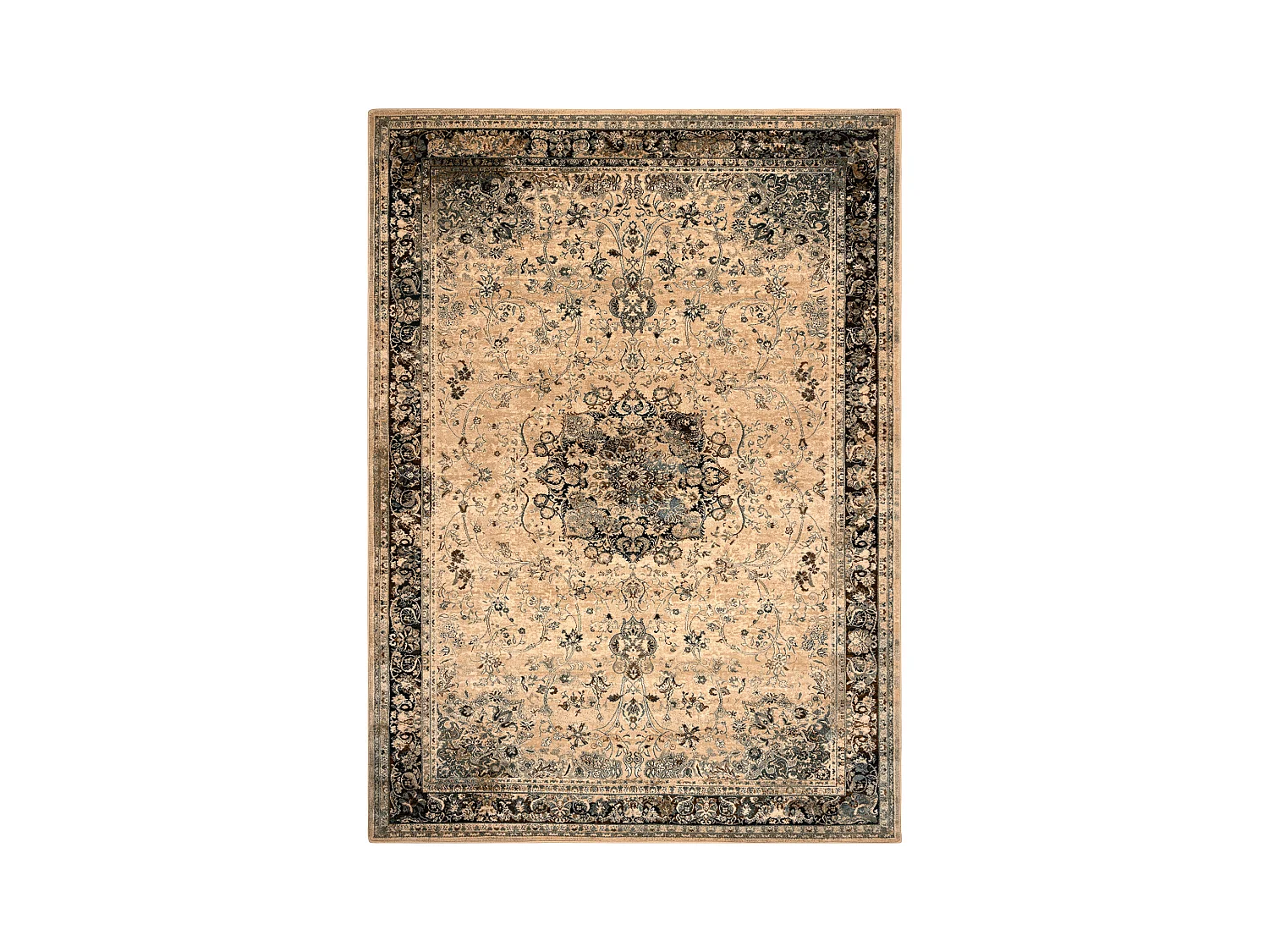 Dywan wełniany POLONIA KORDOBA25 Rozeta, ramka sepia 170x235 cm