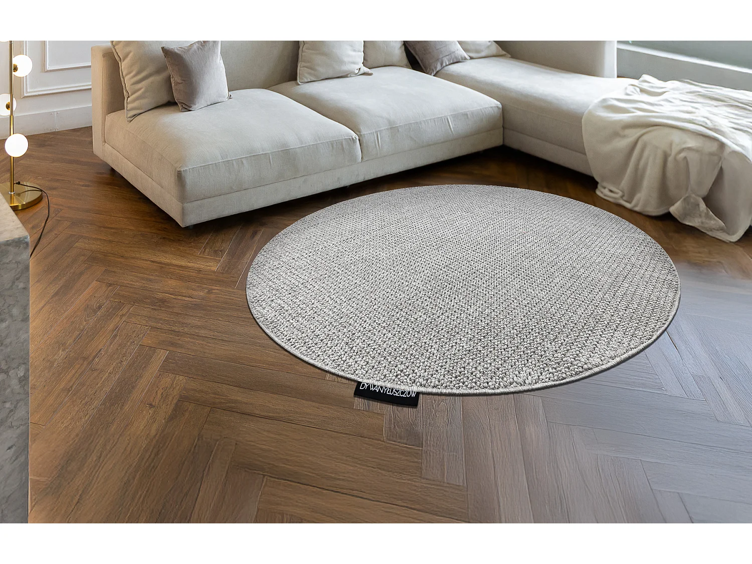 Tappeto CASABLANCA LOOP cerchio grigio chiaro, loop, morbido cercle 100 cm