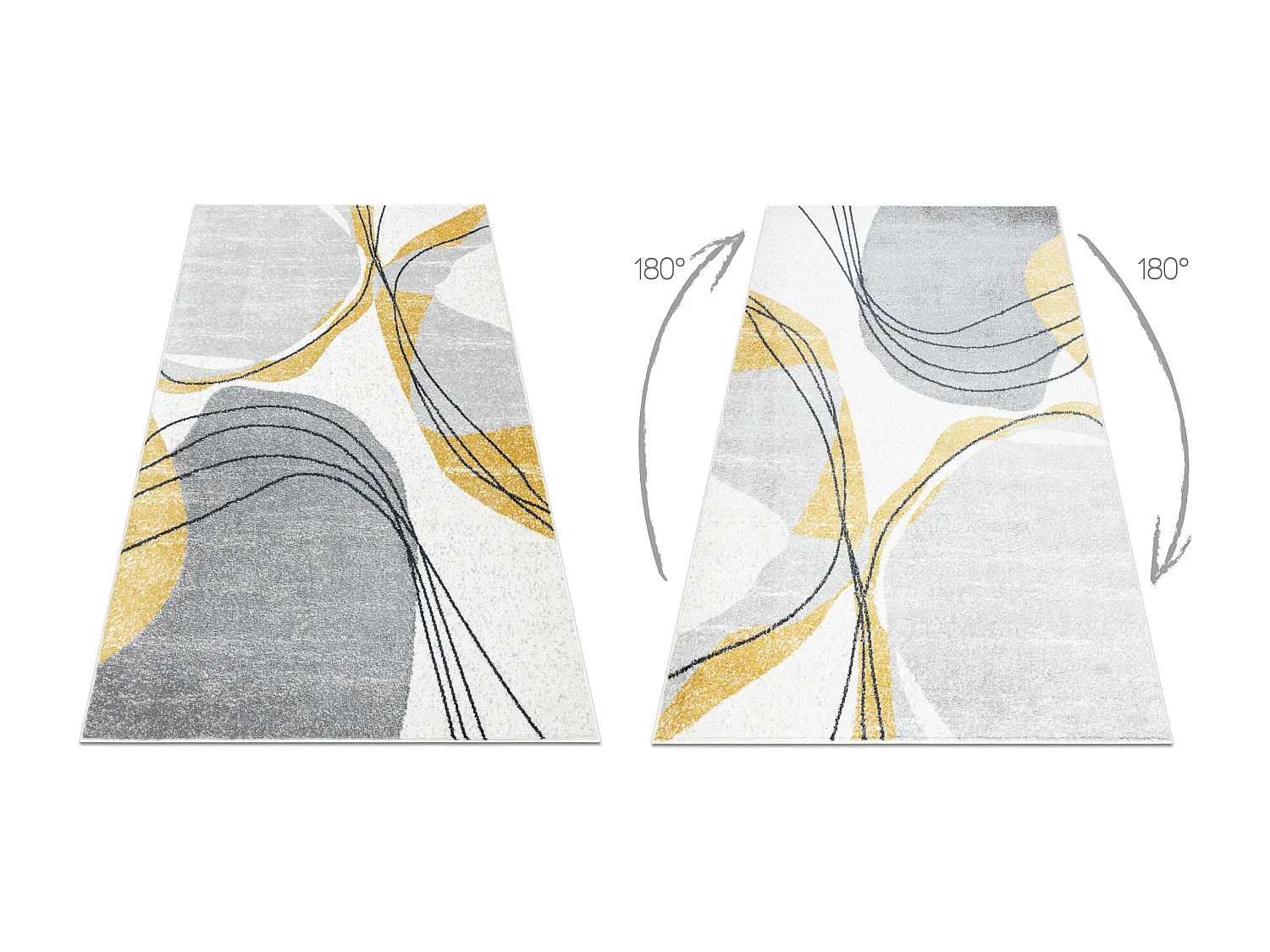 Alfombra FUSION 5868 blanco / amarillo - Líneas, moderna, abstracta 180x270 cm