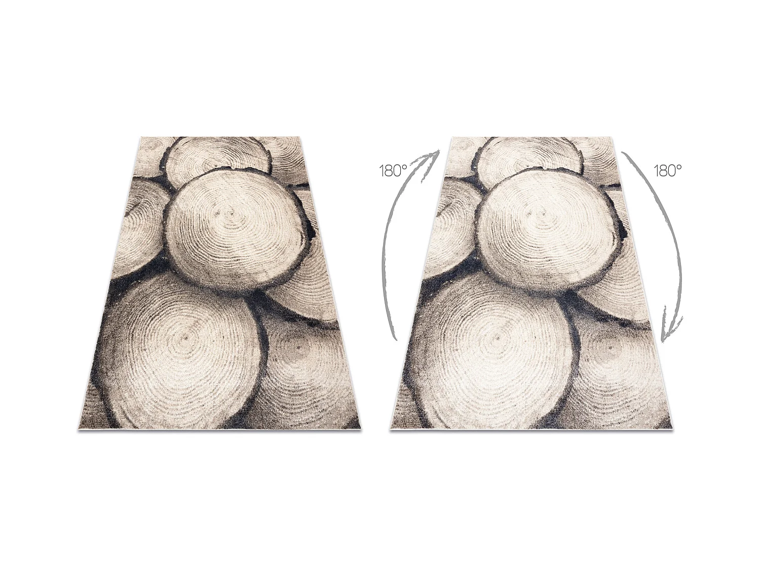 Tapijt FUSION 9612 crème / beige - Tronko, Boomstam, modern, abstract 120x170 cm