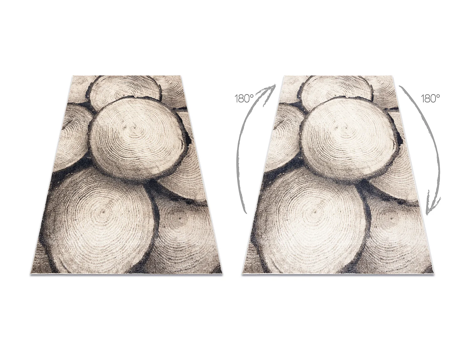 Tapis FUSION 9612 crème / beige - Arbre, Bois, moderne, abstrait 120x170 cm