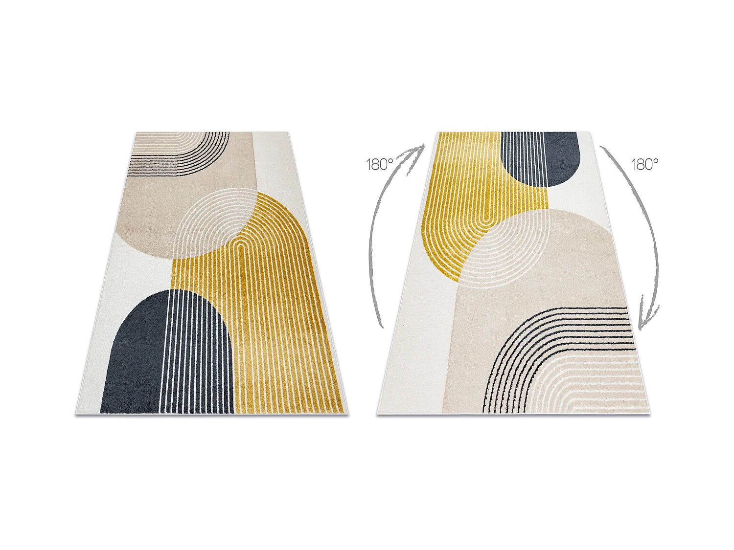 Alfombra FUSION 0240 crema / amarillo - Geométrica, moderna, abstract 240x330 cm