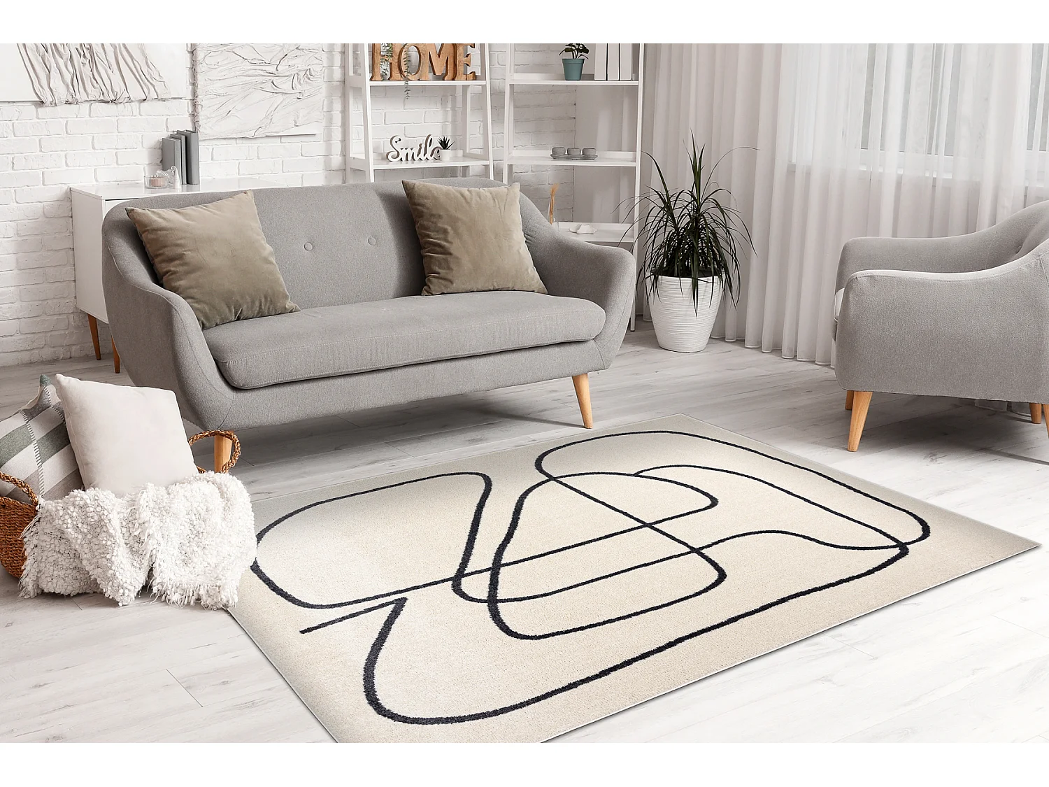 Teppich FUSION 8297 creme / dunkelgrau - Linien, modern, abstrakt 120x170 cm