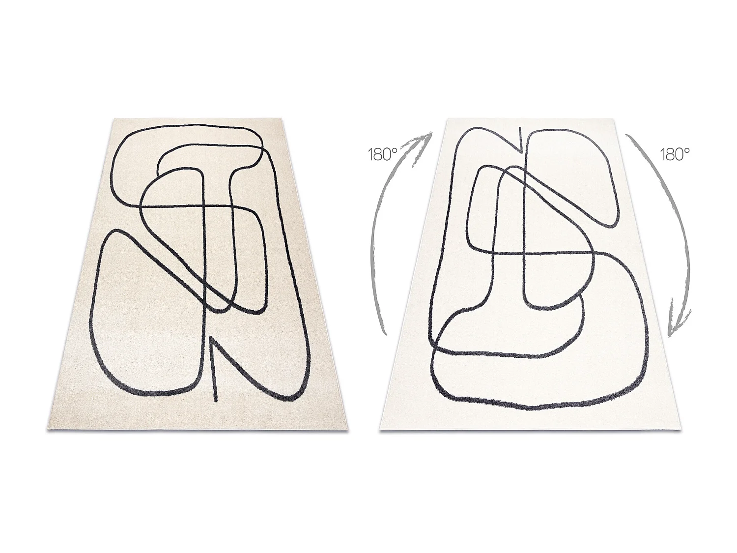 Teppich FUSION 8297 creme / dunkelgrau - Linien, modern, abstrakt 200x290 cm