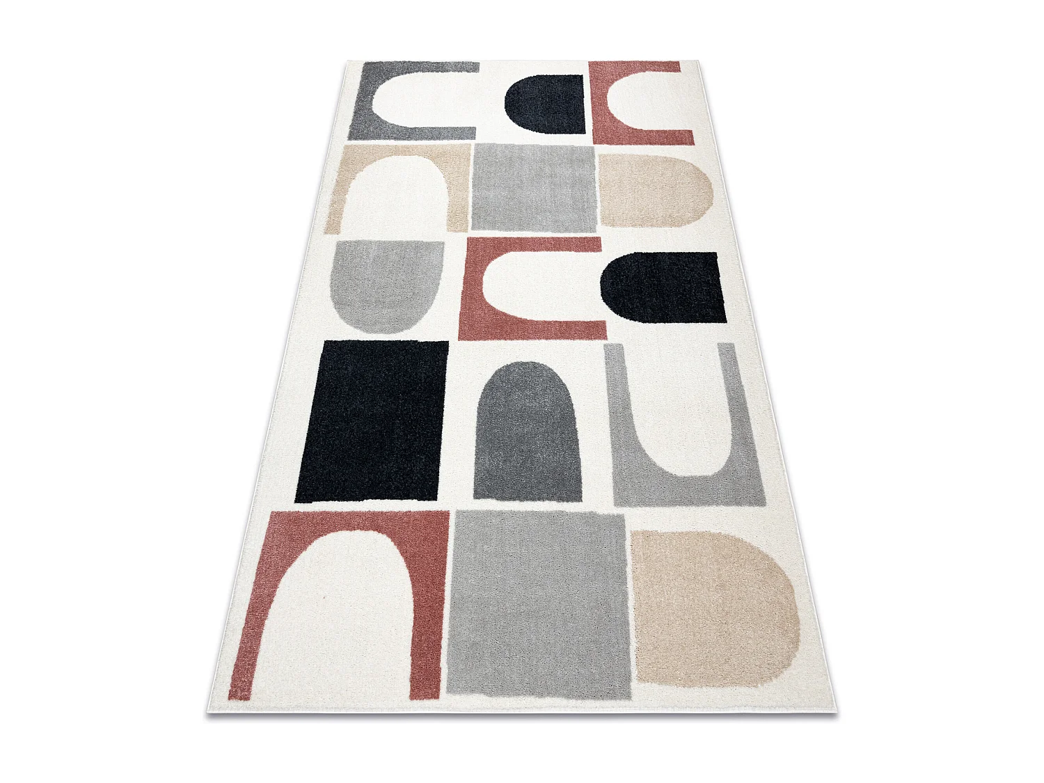 Tapis FUSION 0213 blanc / foncé - Géométrique, moderne, abstrait 160x220 cm