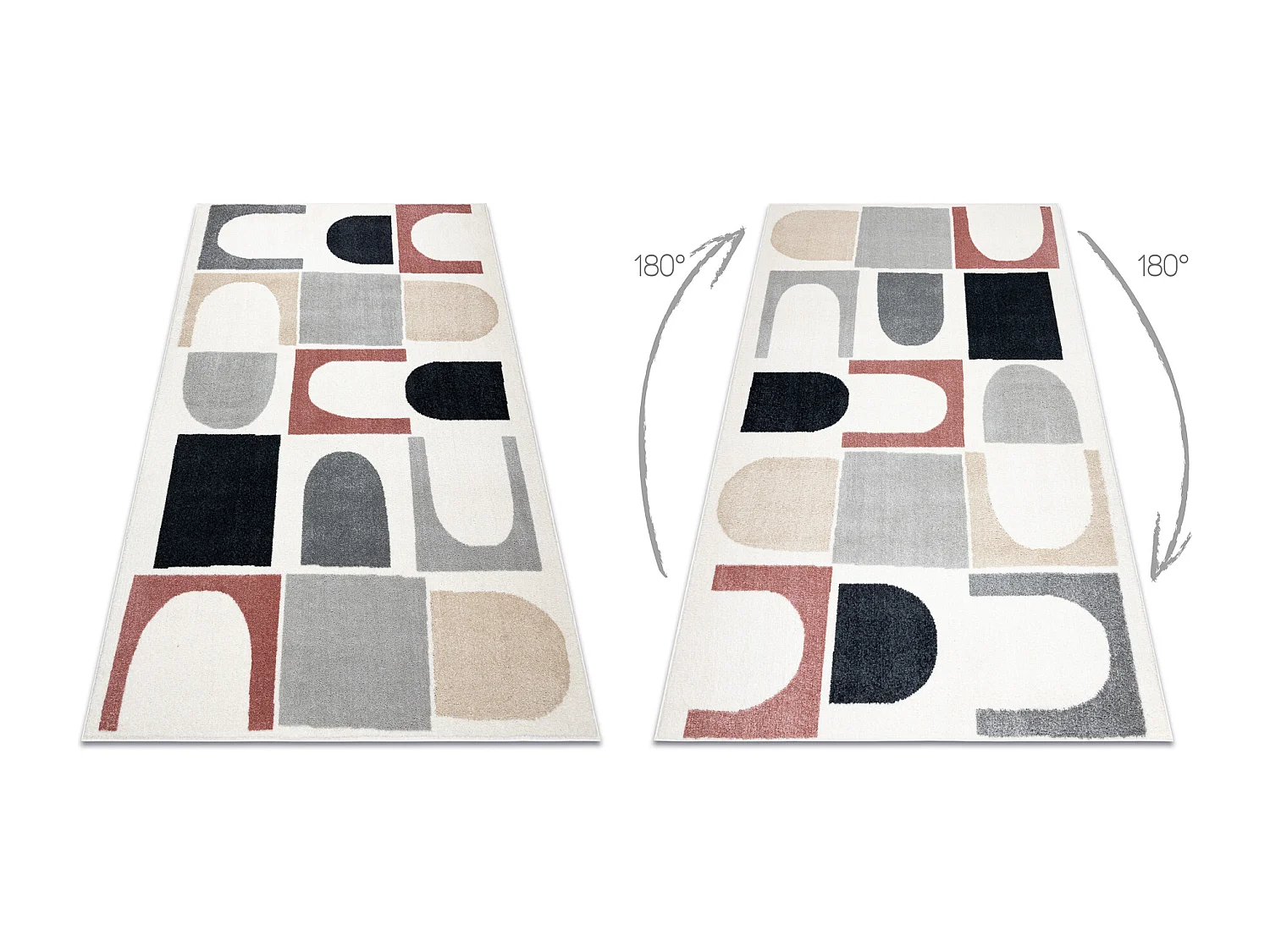 Tapis FUSION 0213 blanc / foncé - Géométrique, moderne, abstrait 160x220 cm