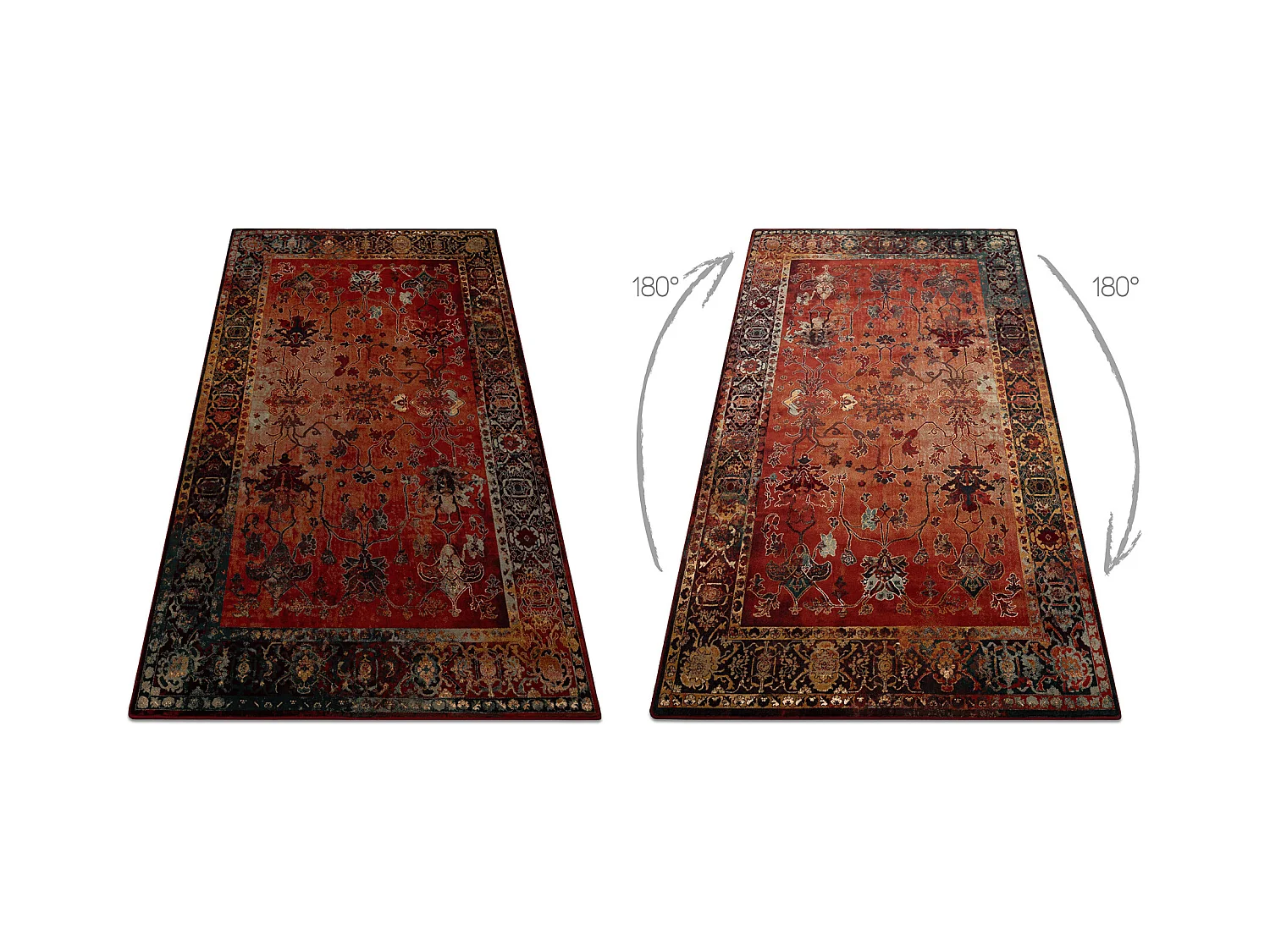 Tapis en laine POLONIA BODRUM Ornement, cadre rubis 170x235 cm