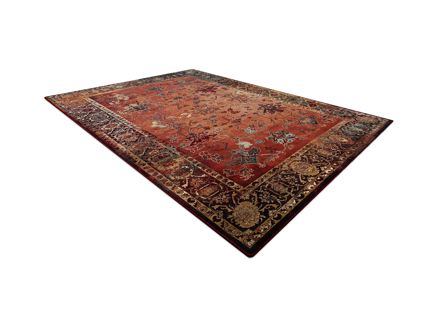 Tapis en laine POLONIA BODRUM Ornement, cadre rubis 170x235 cm
