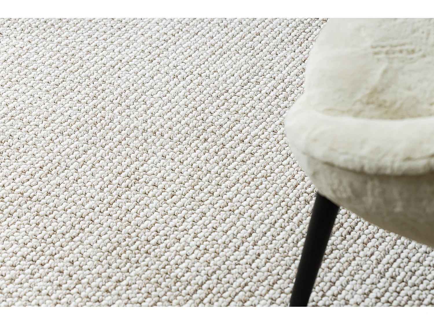 Tapis CASABLANCA LOOP cercle blanc / beige, bouclé, doux cercle 100 cm