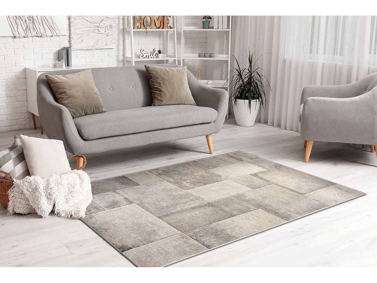 Tapis FUSION 1200 crème / beige - Géométrique, moderne, abstrait 280x370 cm