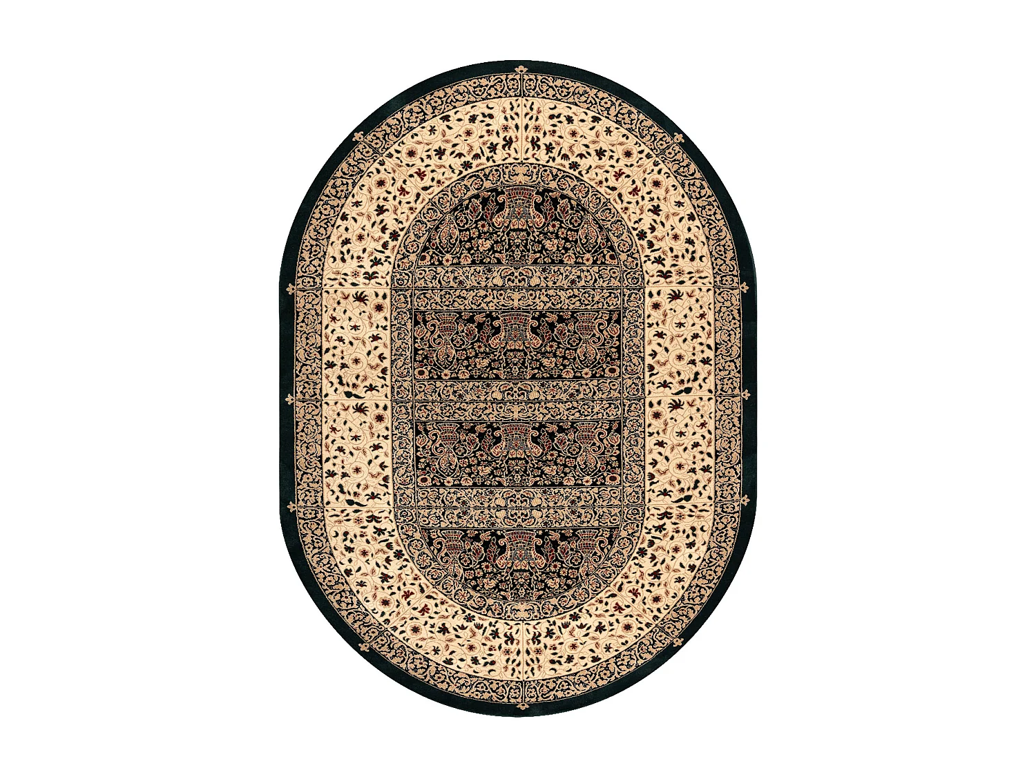 Tapis en laine POLONIA ovale VITRAIL émeraude 170x235 cm