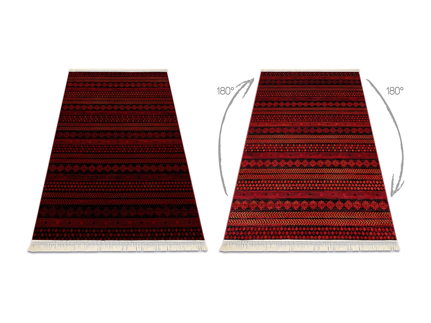 ORIENT 5132 Teppich burgund / schwarz Orientalisch, mit Fransen 300x400 cm