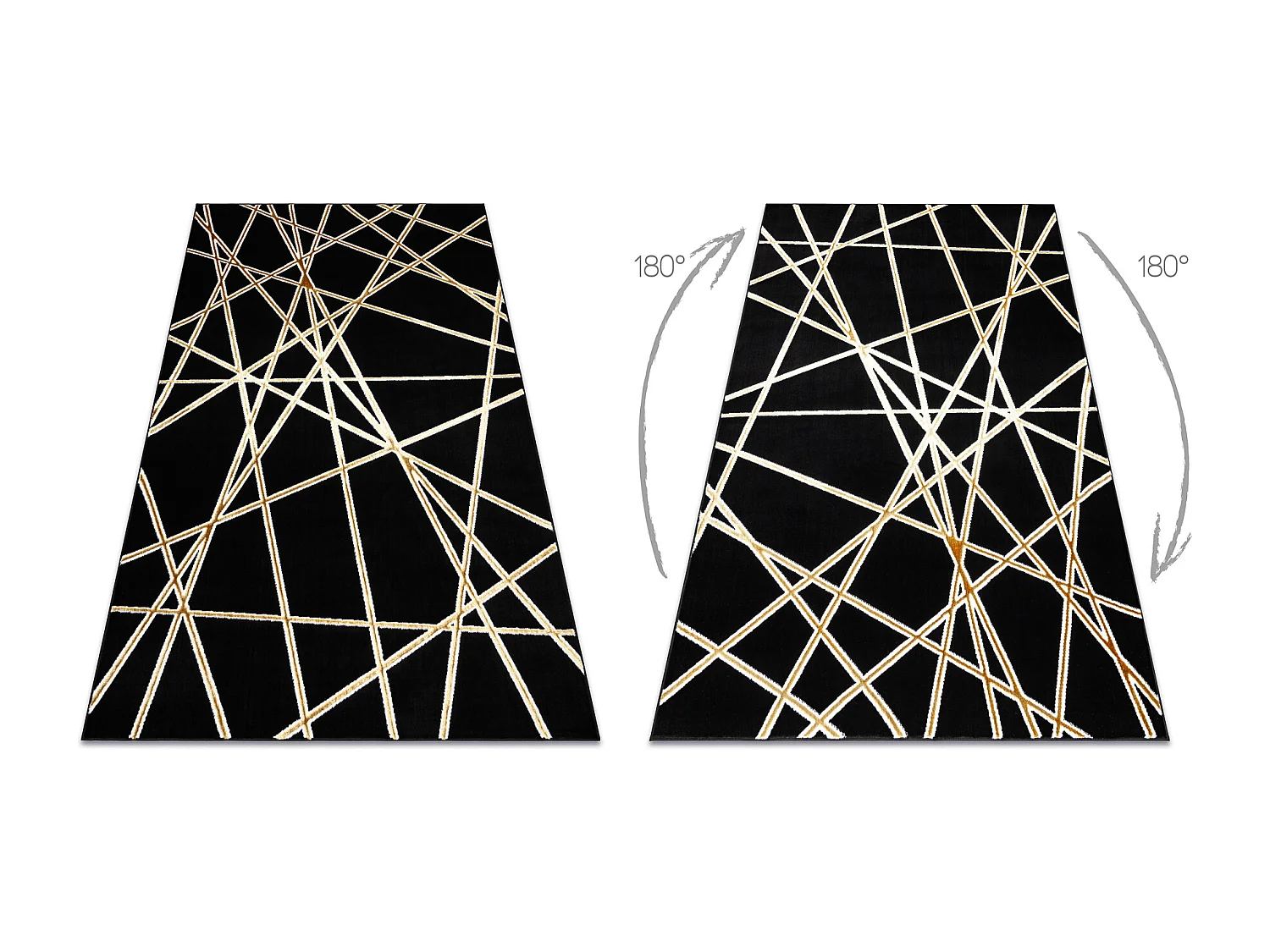 Dywan ALLURE 1964 Geometryczny - Strukturalny, stylowy, glamour czarny 280x370 cm