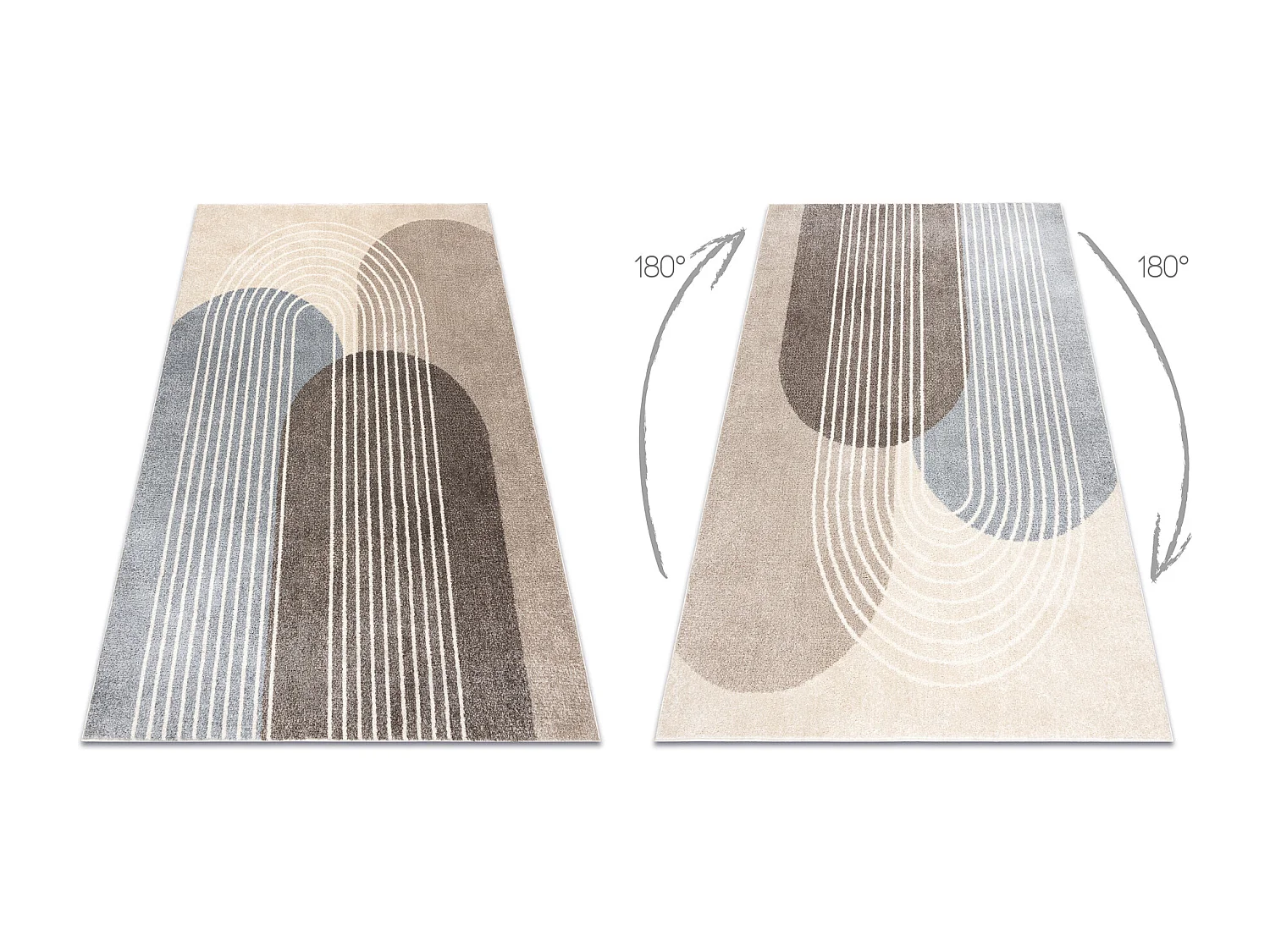 Tapijt FUSION 0810 beige / bruin - Geometrisch, modern, abstract 80x150 cm