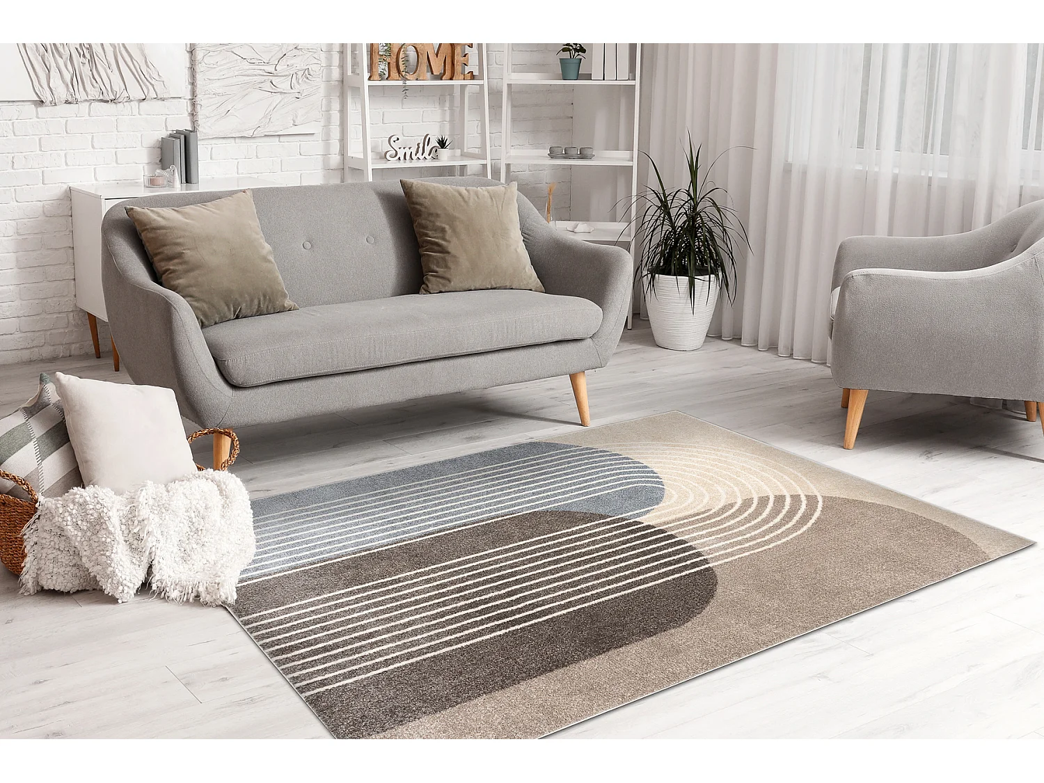 Tapis FUSION 0810 beige / marron - Géométrique, moderne, abstrait 80x150 cm