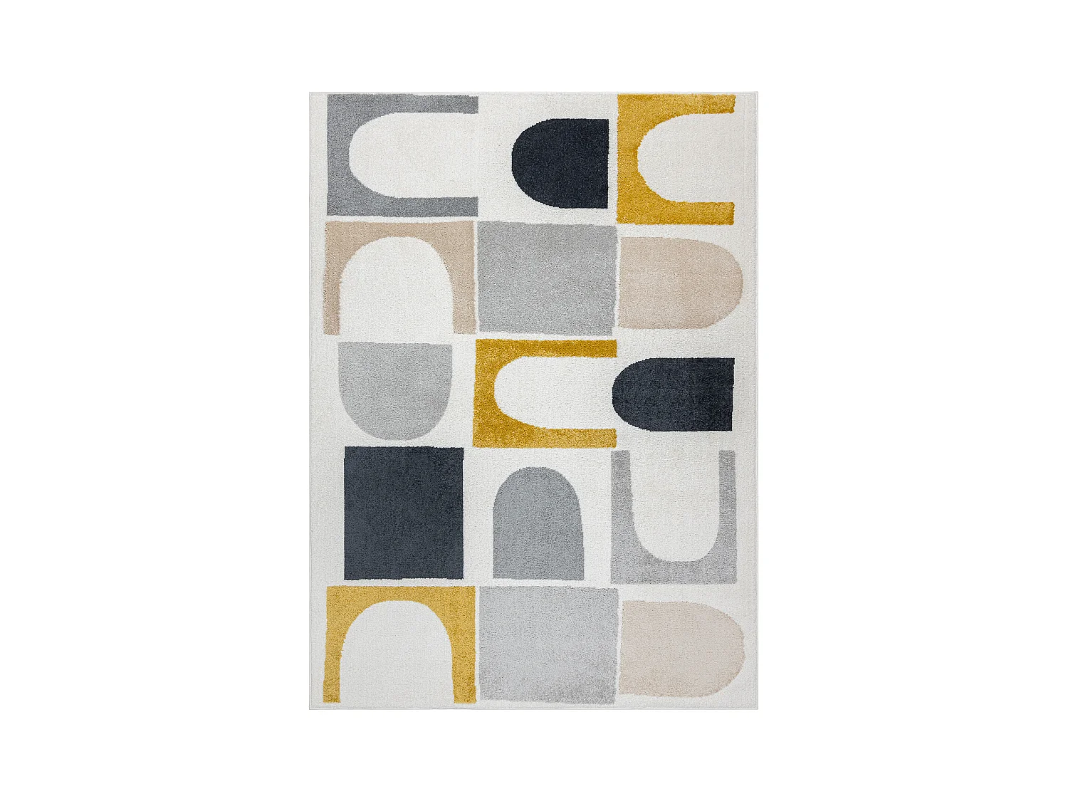 Tapijt FUSION 0213 wit / geel - Geometrisch, modern, abstract 240x330 cm