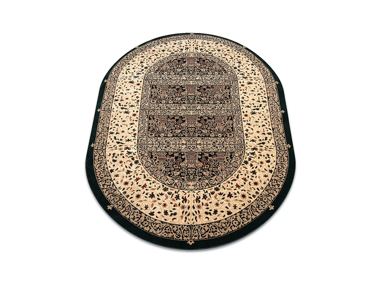 Dywan wełniany POLONIA owal WITRAŻ szmaragd 200x300 cm