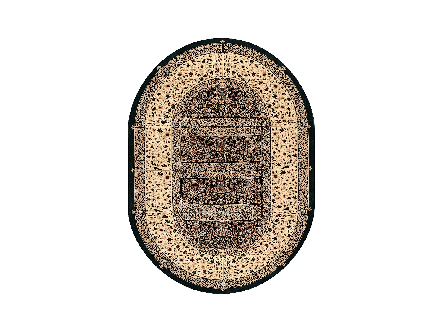 Dywan wełniany POLONIA owal WITRAŻ szmaragd 200x300 cm