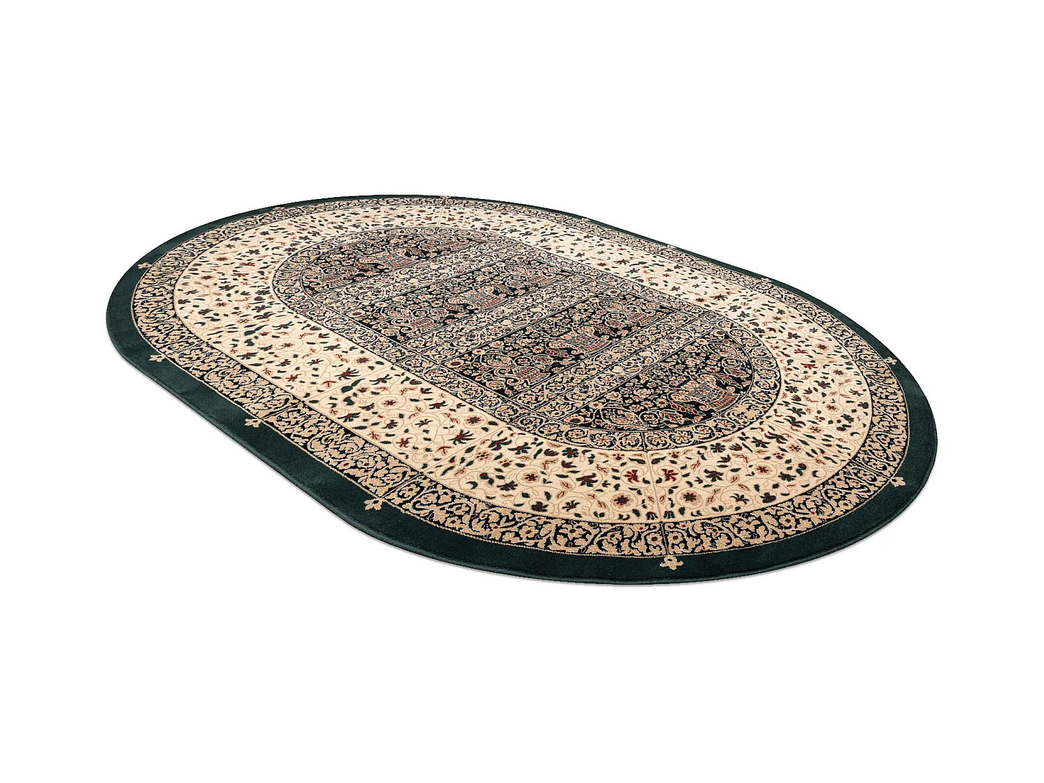 Dywan wełniany POLONIA owal WITRAŻ szmaragd 200x300 cm